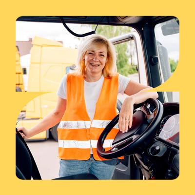 Woman heavy vehicle driver