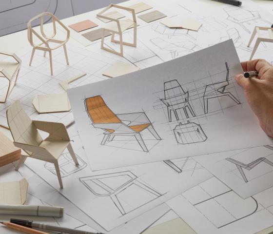 Decorative image - Drawing of chair design