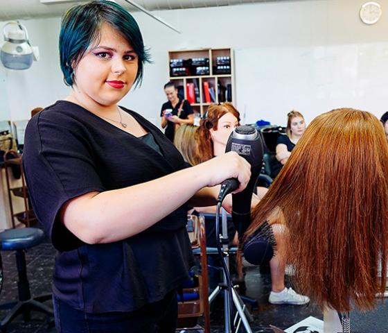 Decorative image - student working in training salon