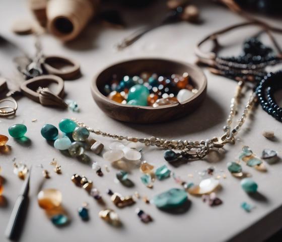 Decorative image - Jewellery beads laid on table