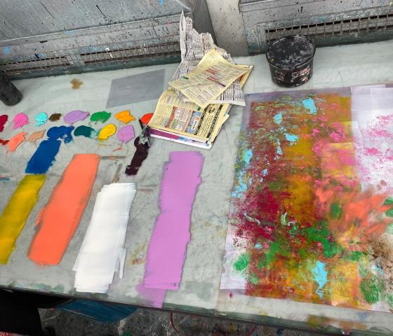 Decorative image - Rolled paint onto a surface - NMTAFE